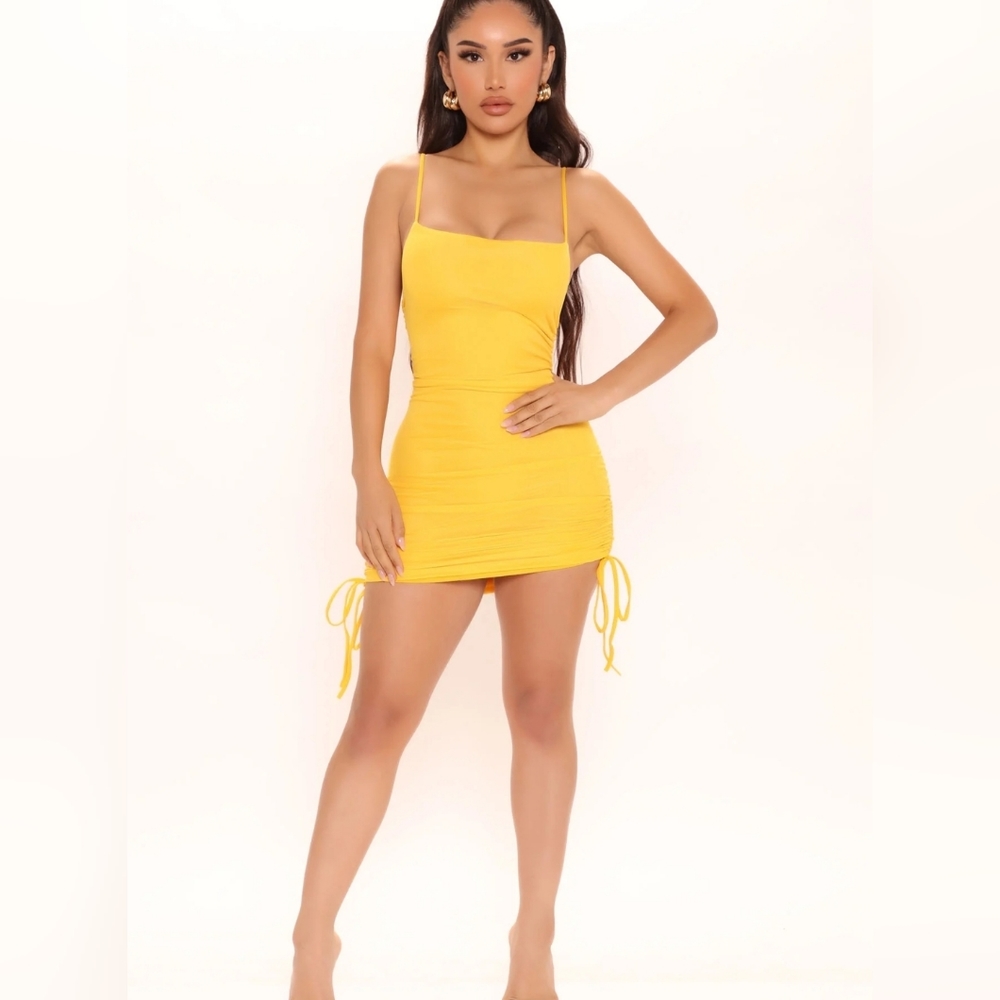 18. FN Yellow Bodycon dress